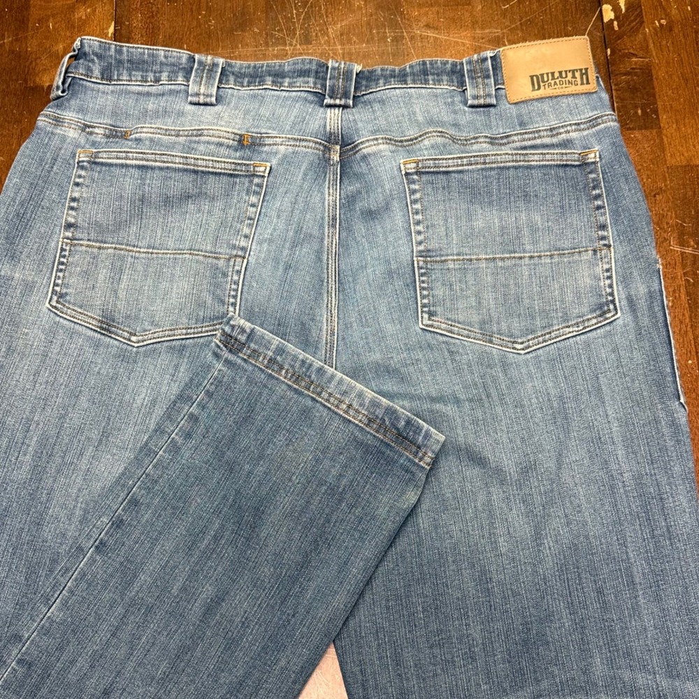 Duluth Trading Co Ballroom Double Flex Jeans Mens 38x36 Blue Relaxed Fit Denim